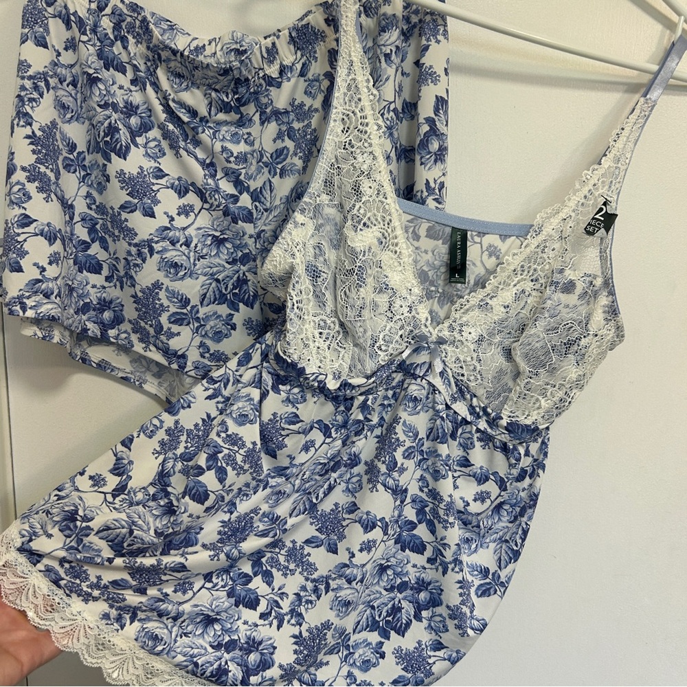 Laura Ashley Floral Shorty PJ Babydoll Set size Large NEW
